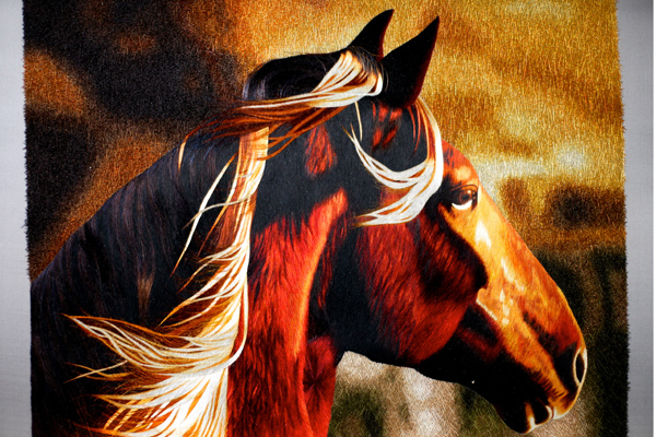 《马》心4050框6890收藏级刺绣作品   1-2丝绣制  徐祥云女士绣制