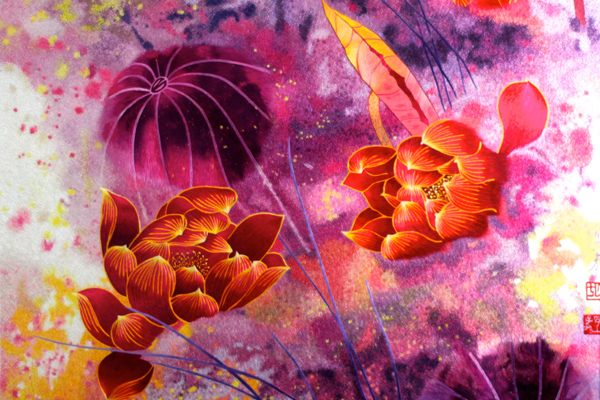 《金莲》心8080框115115  获奖作品  收藏级刺绣作品  徐祥云女士绣制